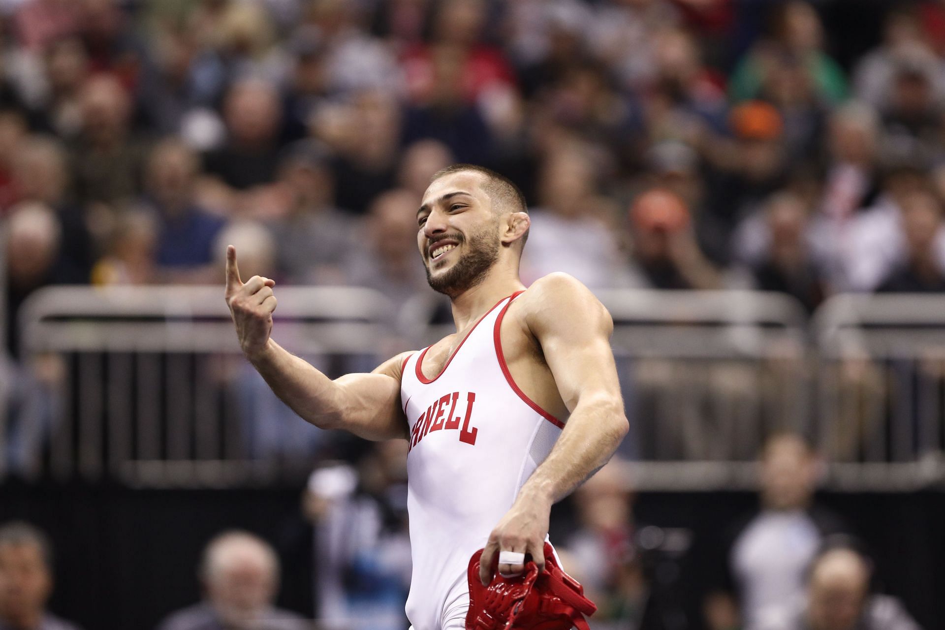 Vito Arujau at the 2024 NCAA Division I Men's Wrestling Championship - Source: Getty